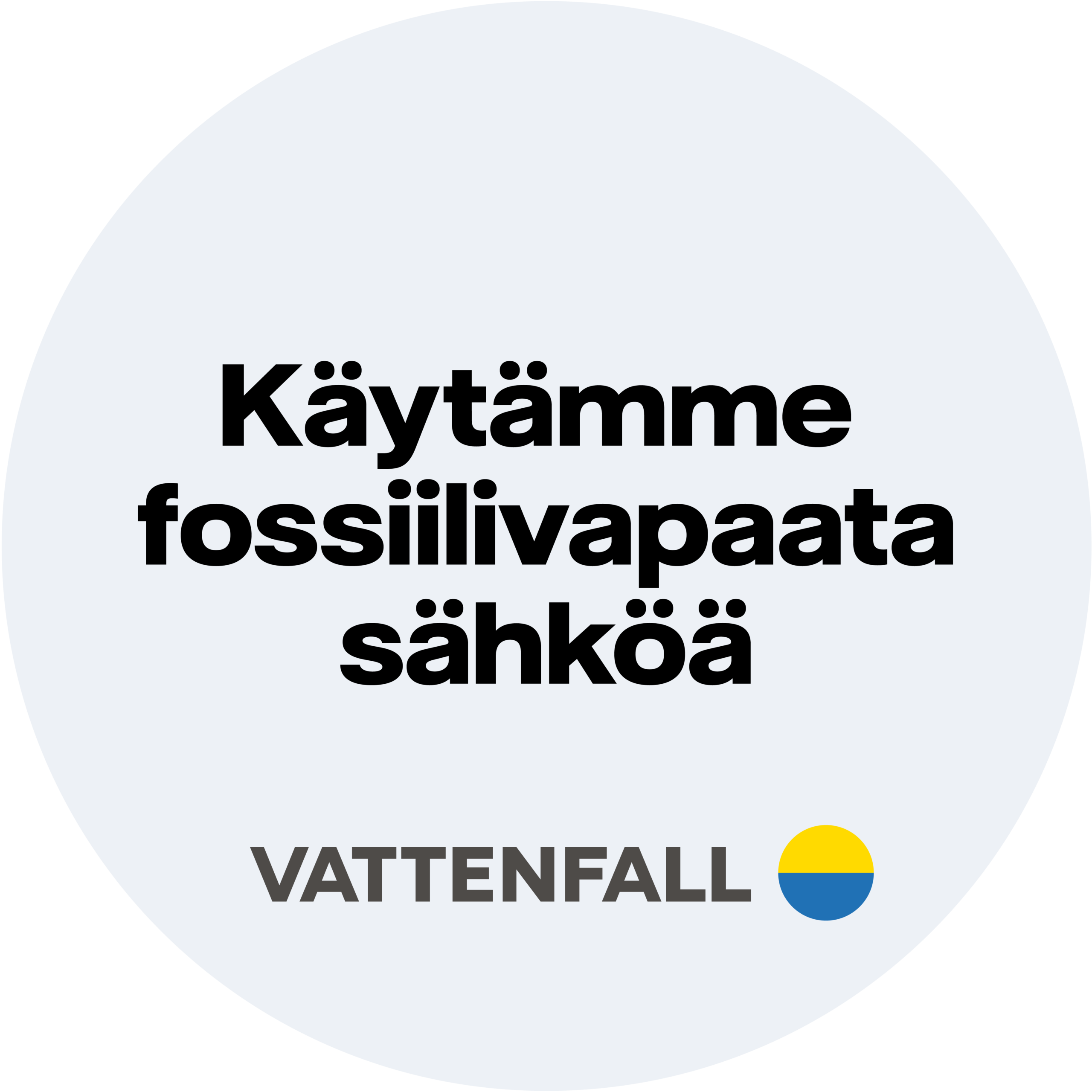 Käytämme fossiilivapaata sähköä - Vattenfall